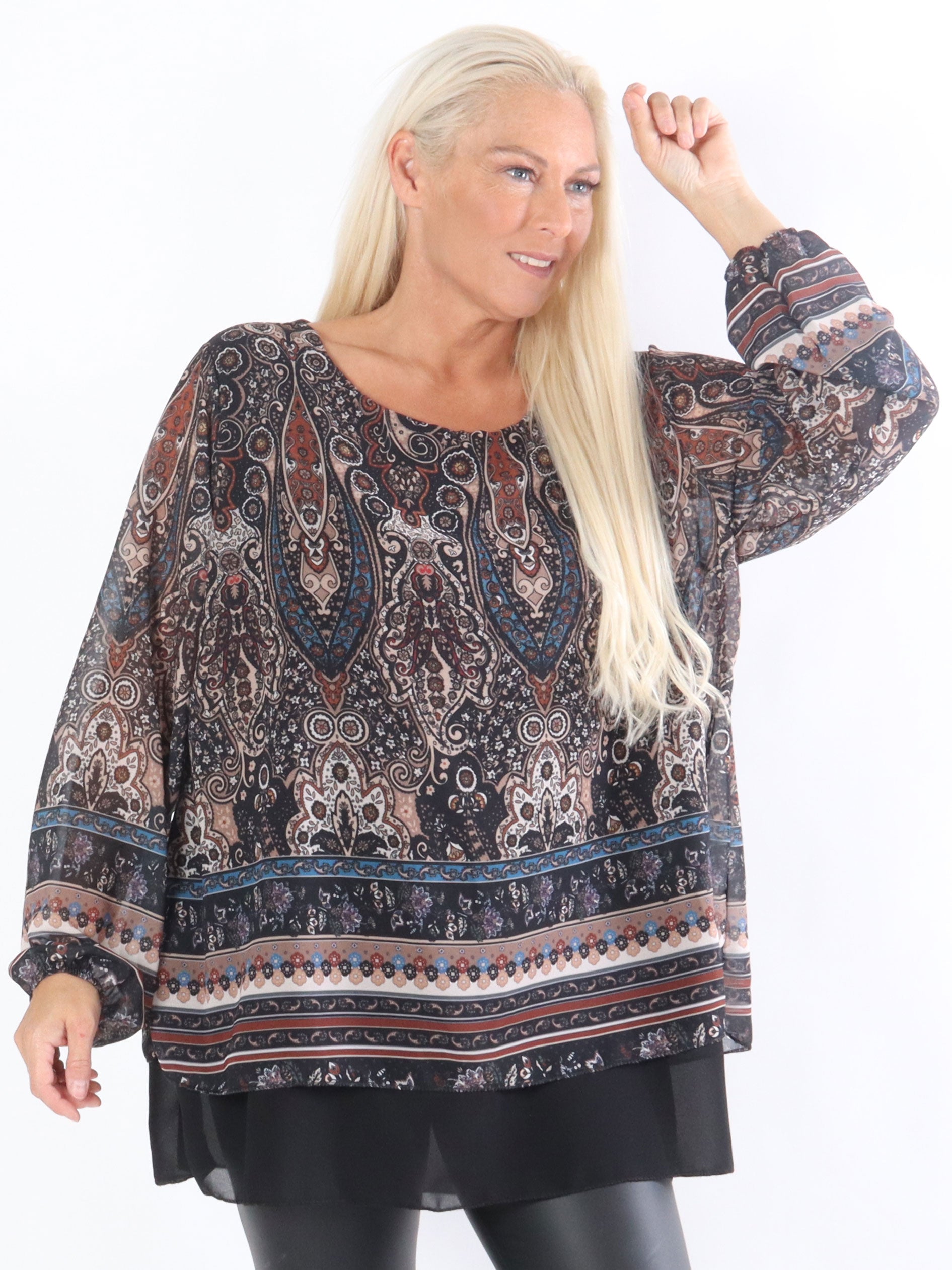 Dido - Tunika med mønstret chiffon